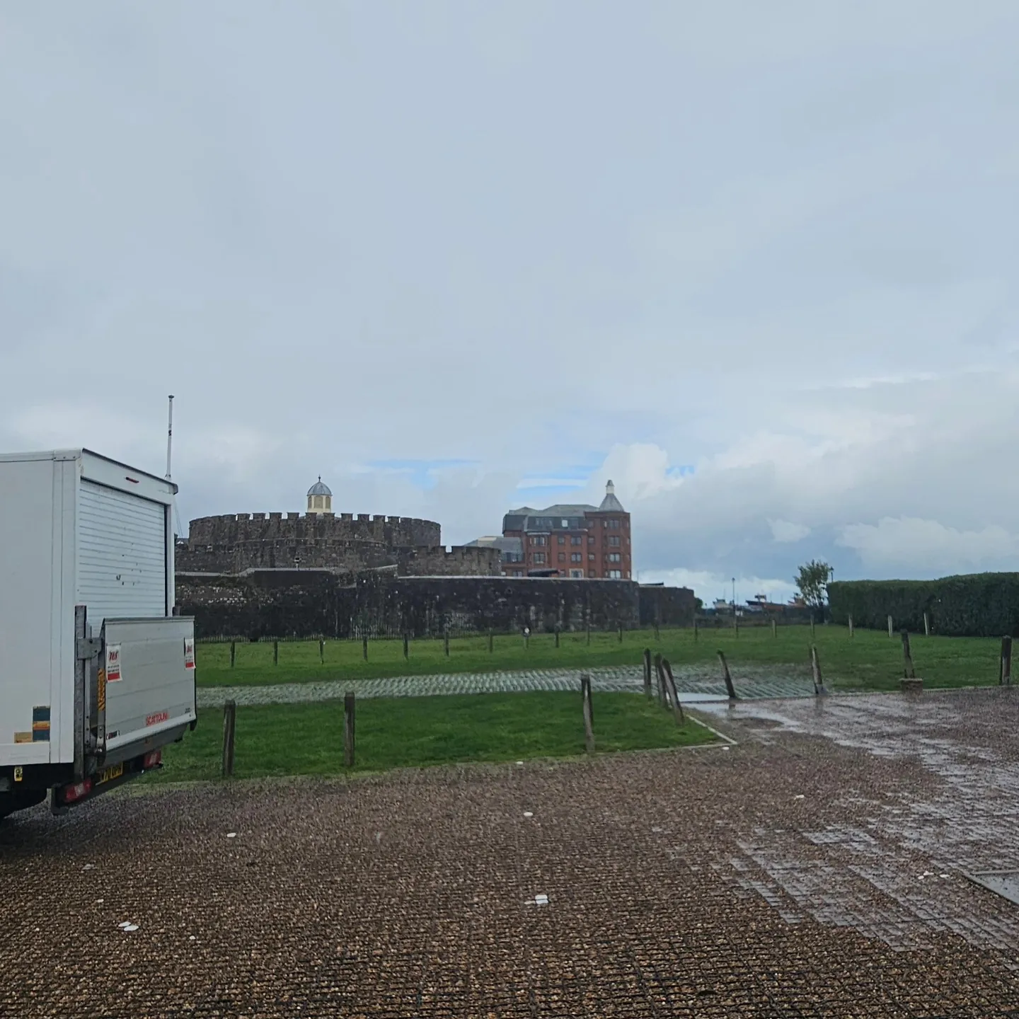 MV Movers Luton van parked at castle grounds on a long-distance move – Long Distance & European Removals by Dave's MV Movers crew MV Movers Luton van parked at castle grounds on a long-distance move – Long Distance & European Removals by Dave's MV Movers crew
