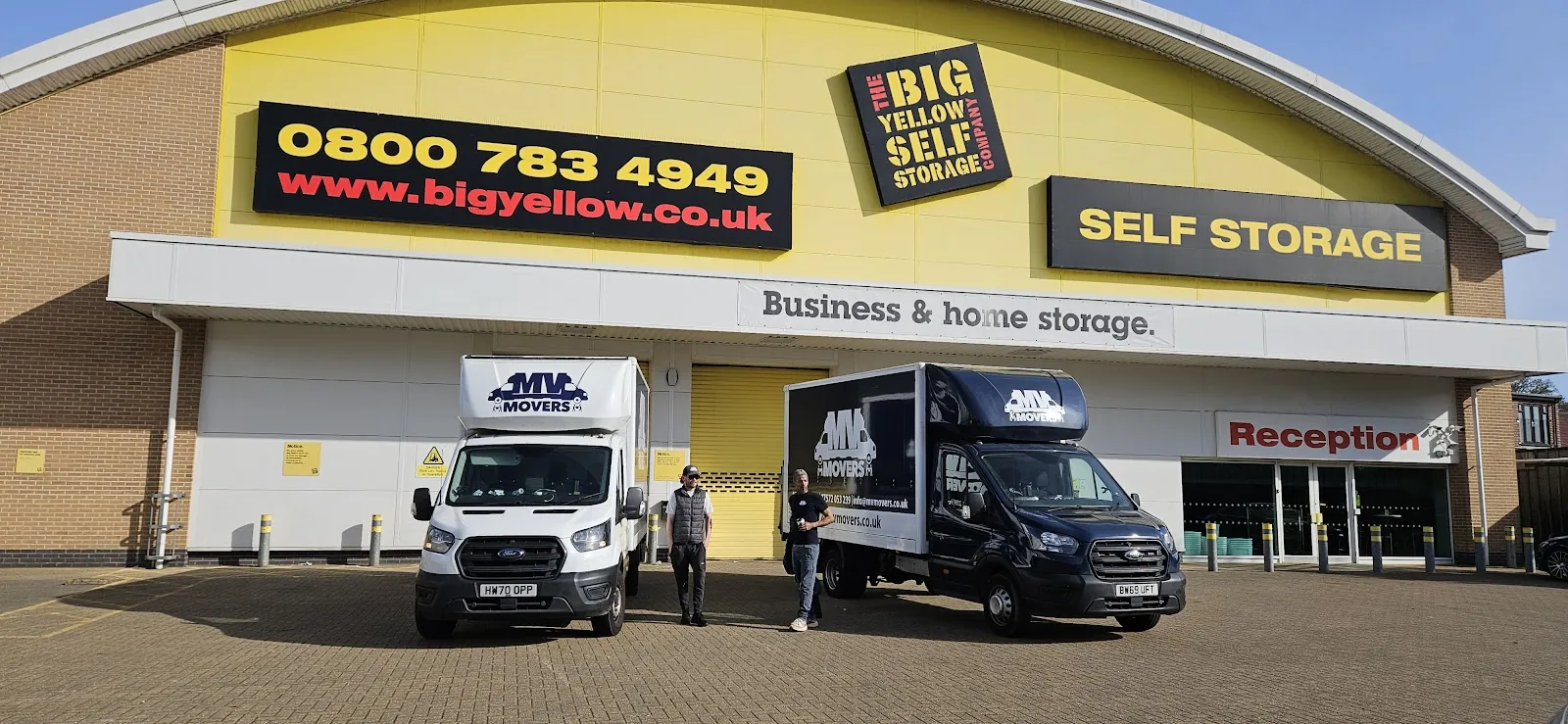 MV Movers vans outside Big Yellow Self Storage Ealing – Storage Solutions by Dave's MV Movers crew MV Movers vans outside Big Yellow Self Storage Ealing – Storage Solutions by Dave's MV Movers crew