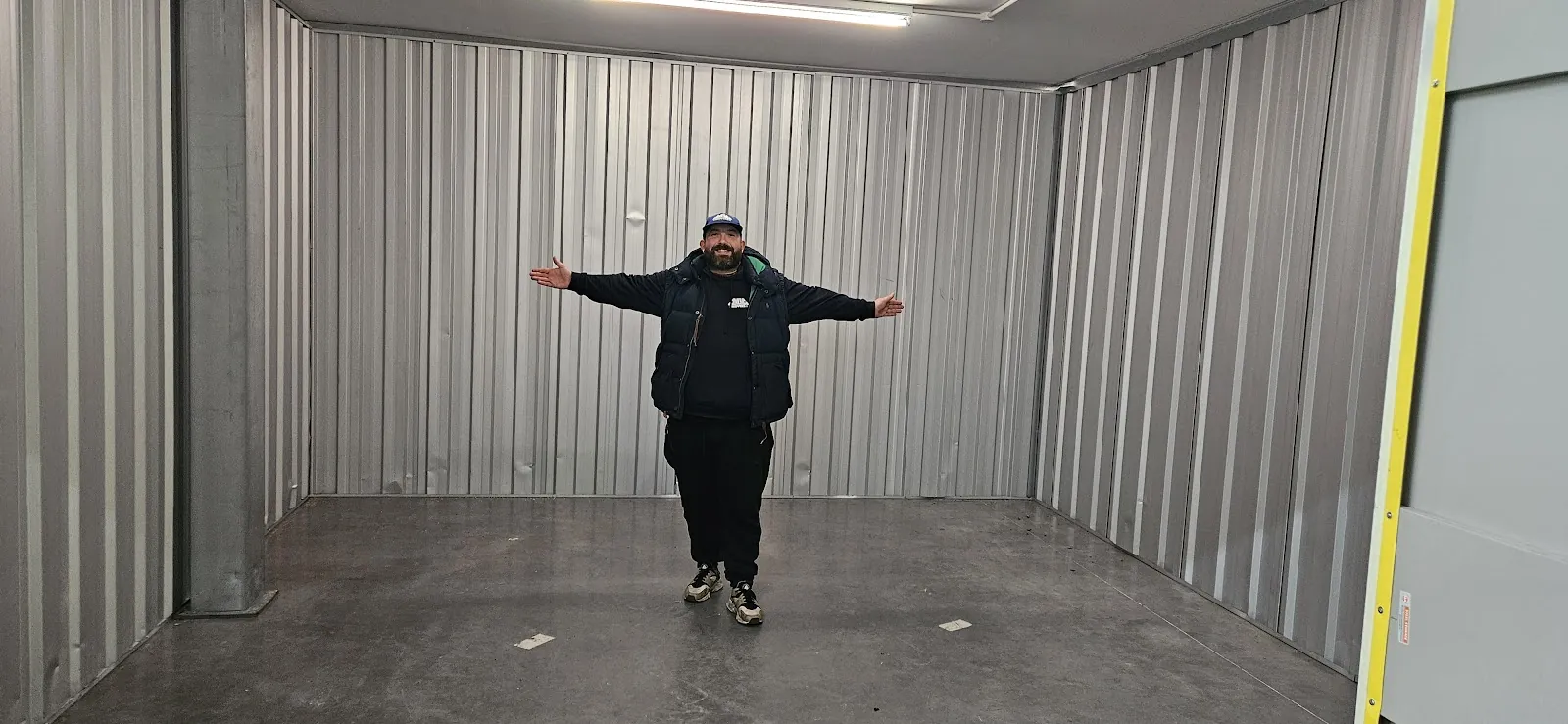 Dave in the storage unit – Big Yellow Ealing, where the vans are based – MV Movers